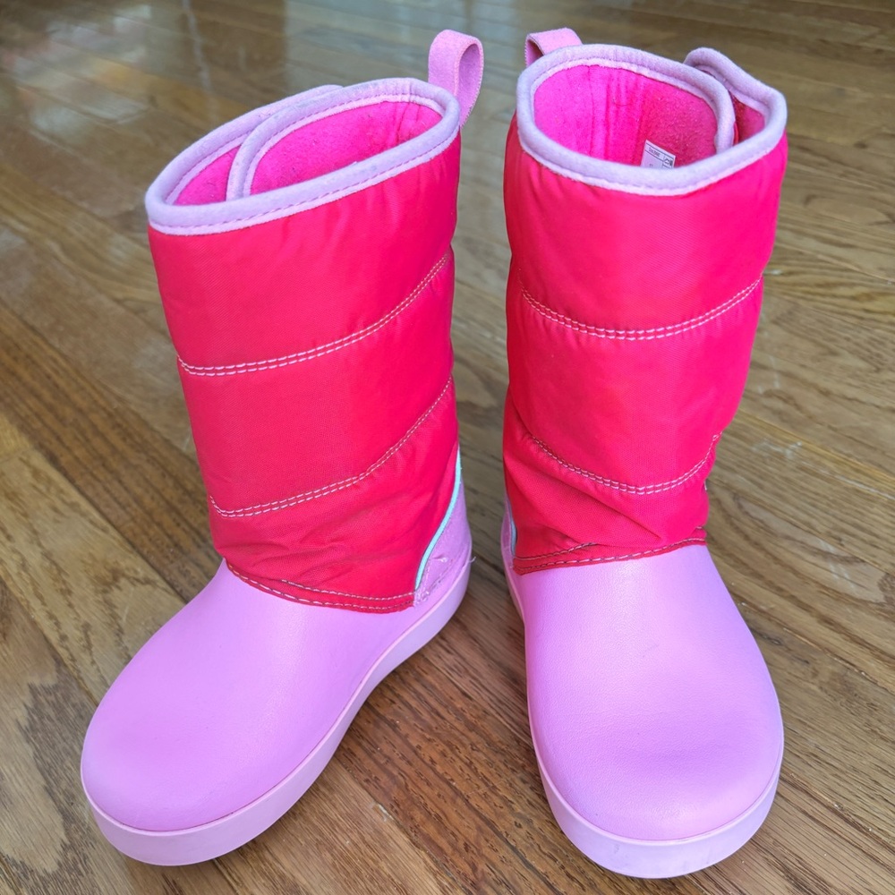 Crocs Kids' LodgePoint Snow Boots Pink/Party  Little Kids Size 11